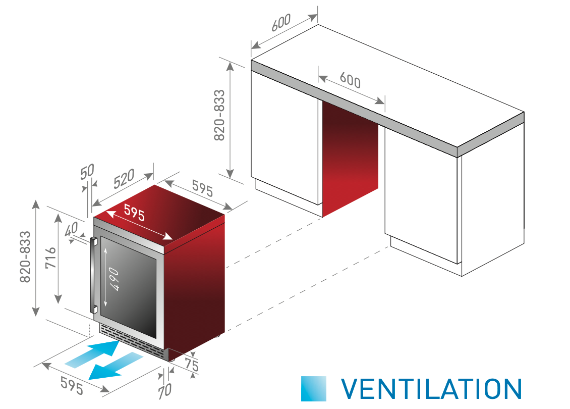 Vinkøleskab underbyg (F7260-1PRO)